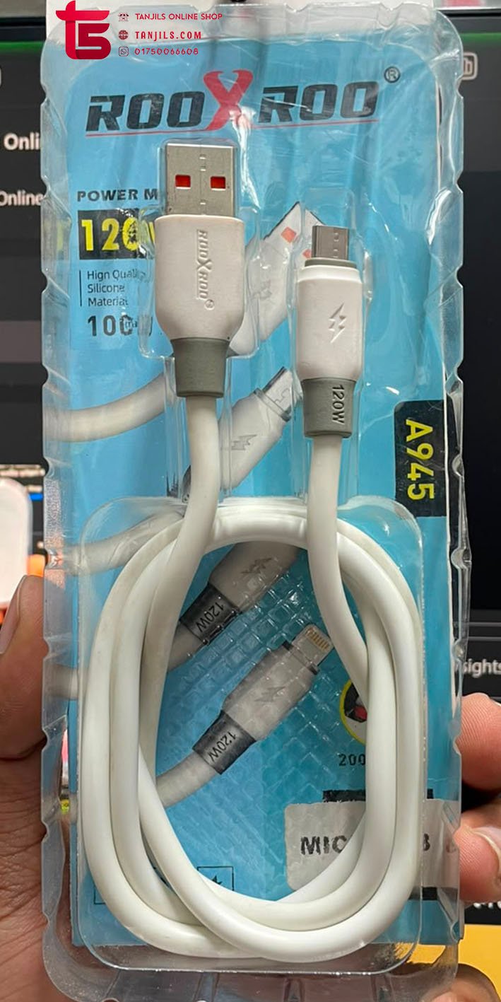 120W ROOXROO A945 High Quality Silicone Micro USB Cable